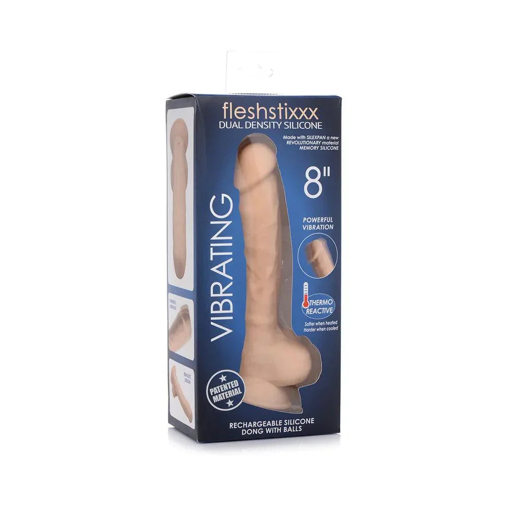 Curve Toys FLESHSTIXXX Rechargeable 8 in. Posable Vibrating Dildo with Balls & Suction Cup - Buy At Luxury Toy X - Free 3-Day Shipping