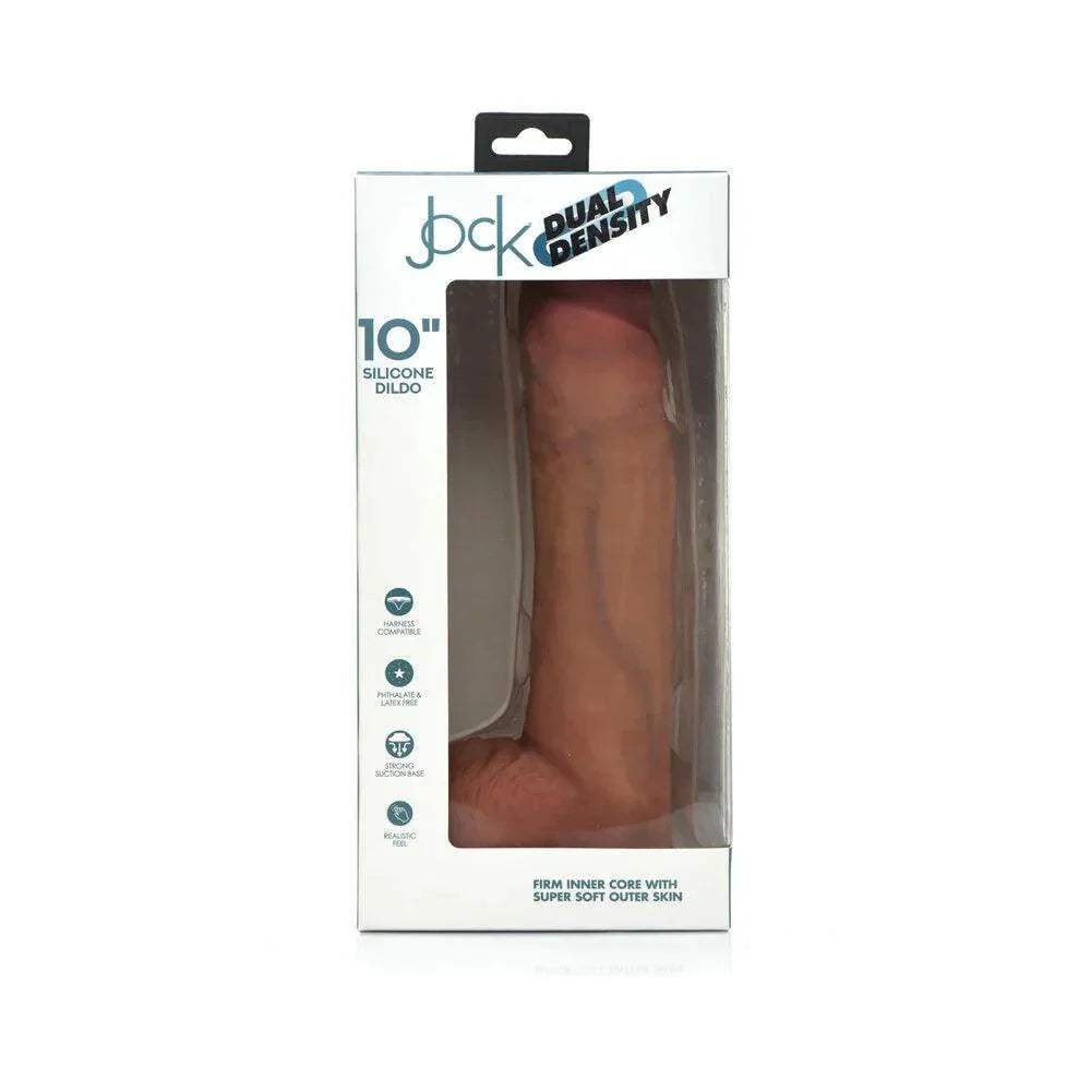 Curve Toys Jock Dual Density 10 in. Silicone Dildo with Balls & Suction Cup - Buy At Luxury Toy X - Free 3-Day Shipping