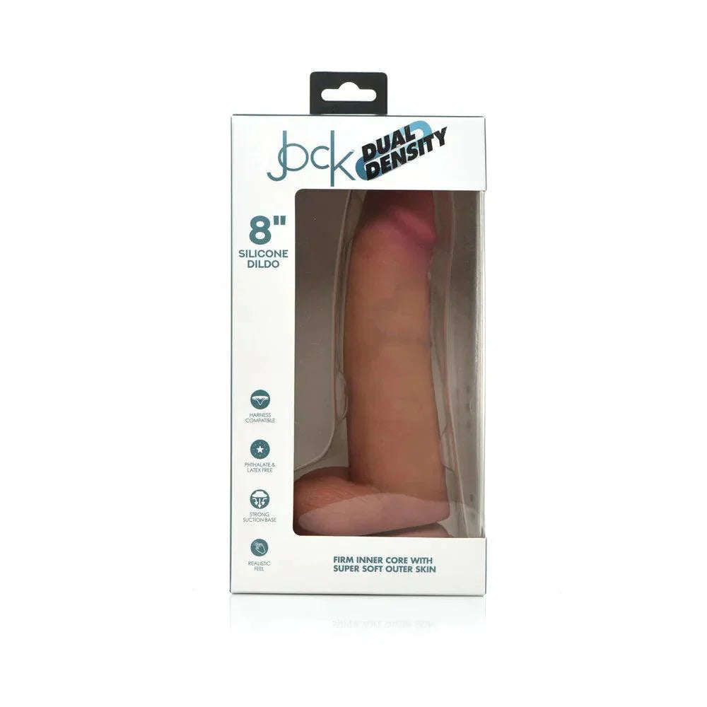 Curve Toys Jock Dual Density 8 in. Silicone Dildo with Balls & Suction Cup - Buy At Luxury Toy X - Free 3-Day Shipping