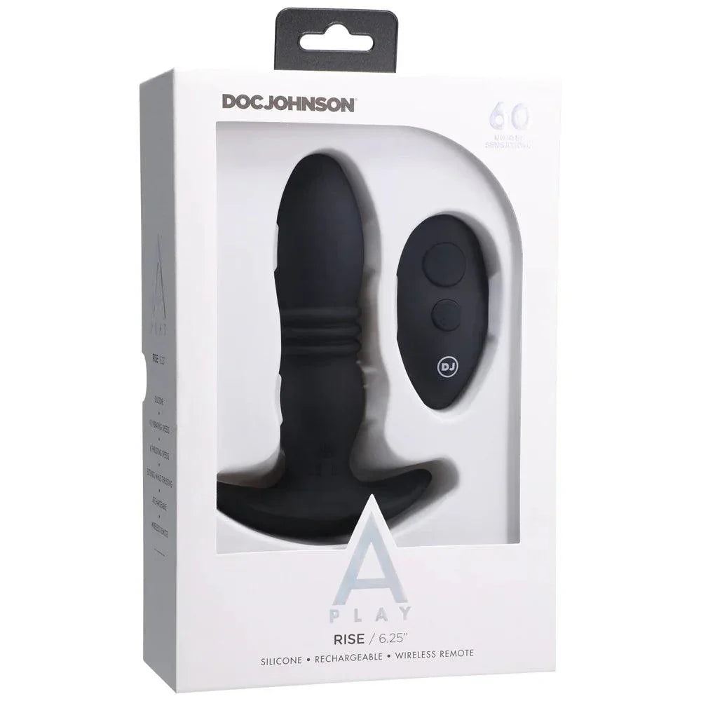 Doc Johnson A-Play RISE Rechargeable Silicone Anal Plug with Remote - Buy At Luxury Toy X - Free 3-Day Shipping