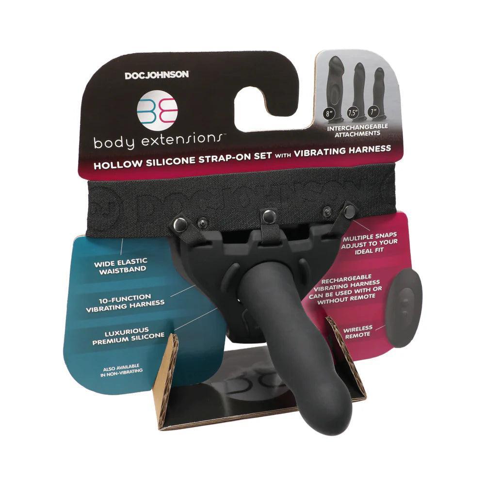 Doc Johnson Body Extensions Hollow Strap-On 4-Piece Set with Clitoral Vibrator - Buy At Luxury Toy X - Free 3-Day Shipping