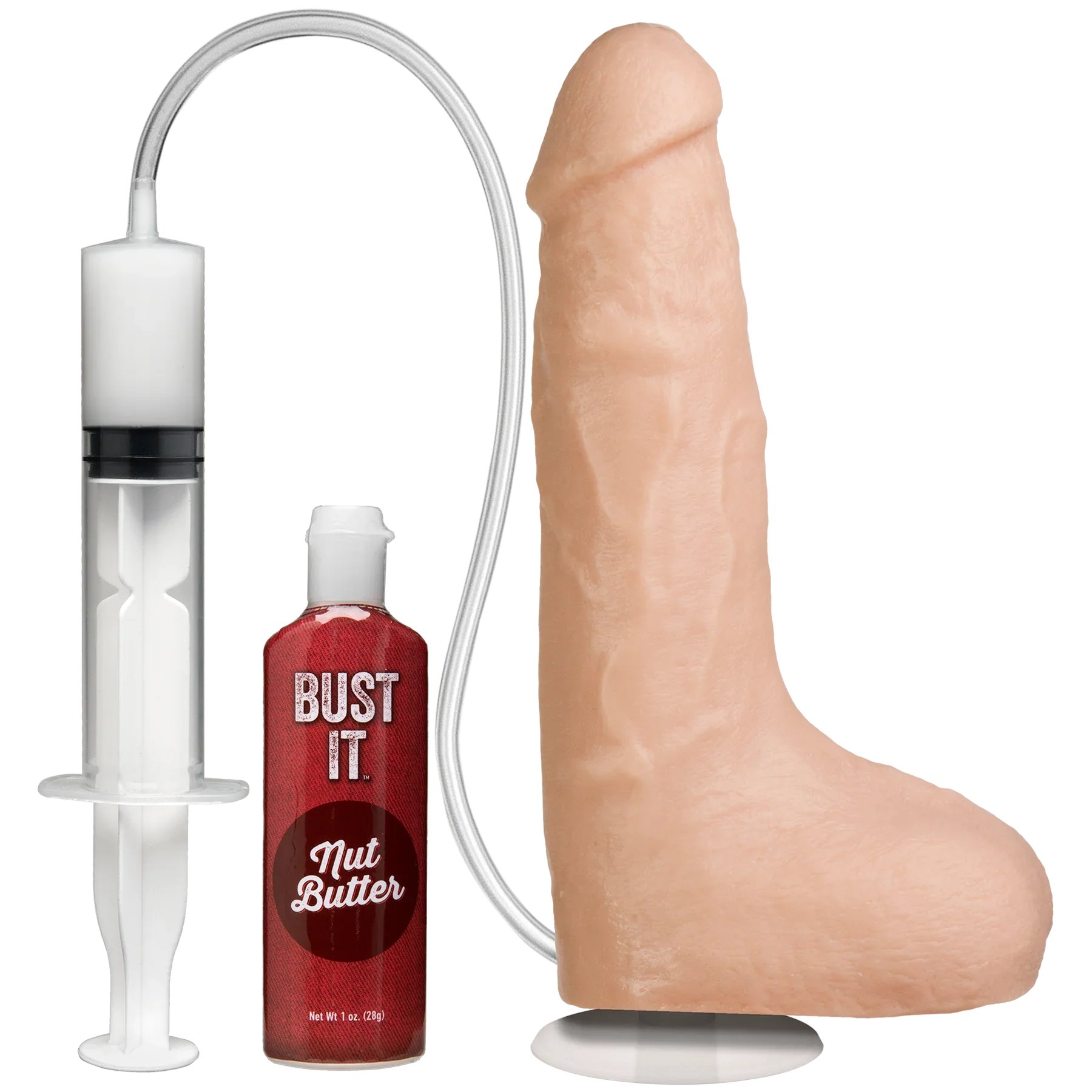 Doc Johnson Bust It Squirting Realistic Cock Brown - Buy At Luxury Toy X - Free 3-Day Shipping