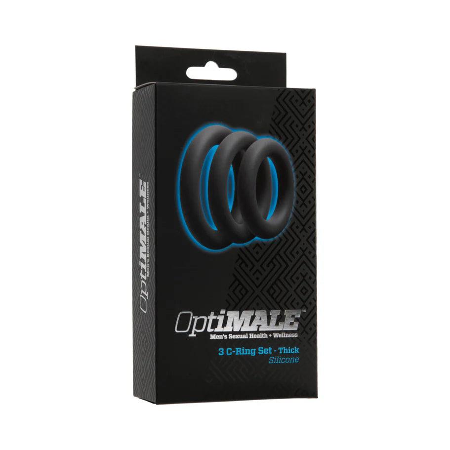 Doc Johnson OptiMALE 3 C-Ring Set Silicone Cock Ring Thick (3 piece kit) - Buy At Luxury Toy X - Free 3-Day Shipping