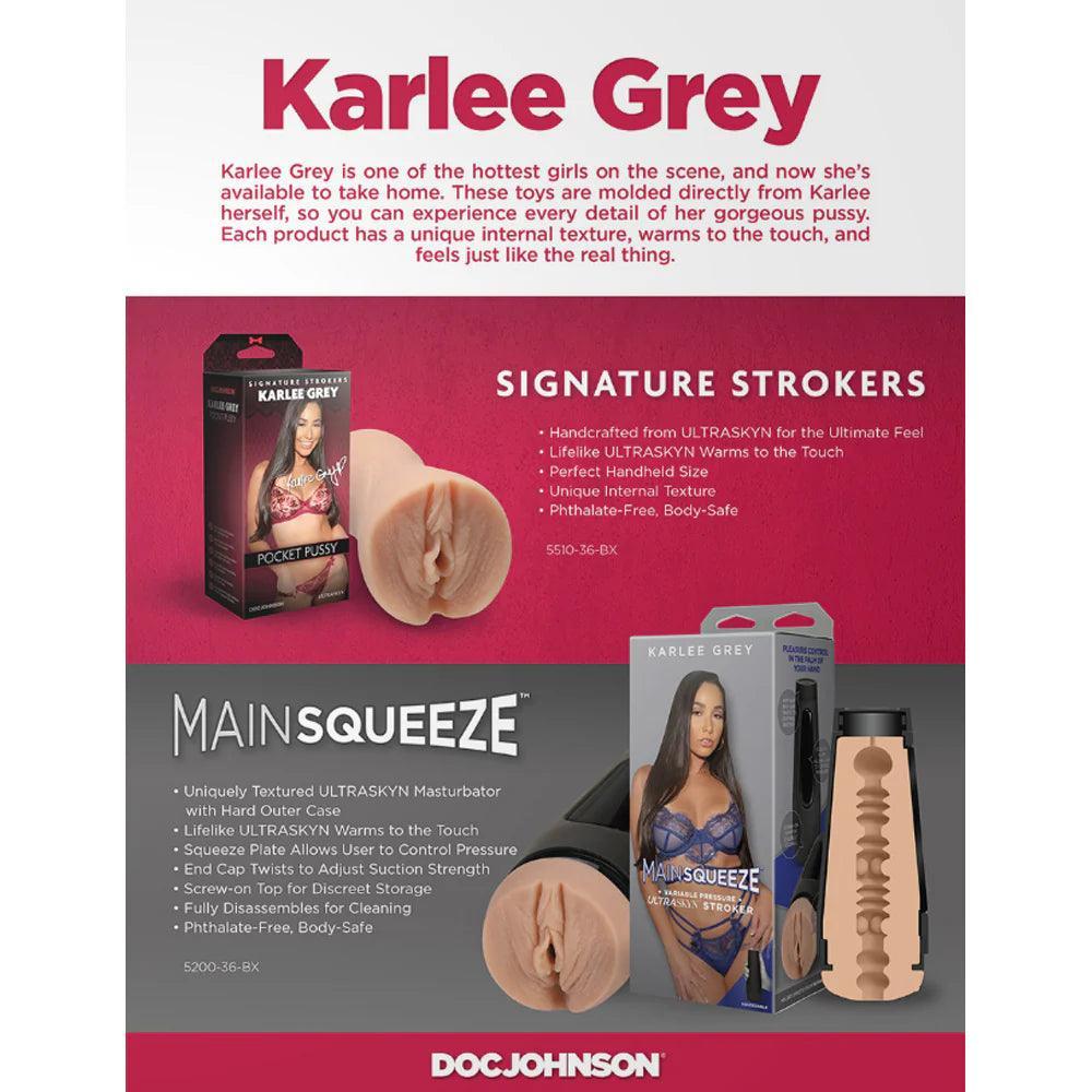 Doc Johnson Signature Strokers Karlee Grey Ultraskyn Pocket Masturbator - Buy At Luxury Toy X - Free 3-Day Shipping