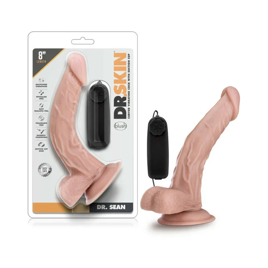 Dr. Skin Dr. Sean Realistic 8-Inch Vibrating Dildo with Balls - Buy At Luxury Toy X - Free 3-Day Shipping