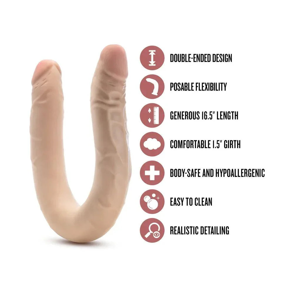 Dr. Skin Plus Posable Double Dong 16.5in - Buy At Luxury Toy X - Free 3-Day Shipping