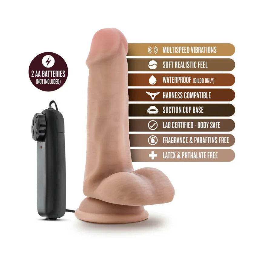 Dr. Skin Silver Collection Dr. Rob Vibrating Dildo with Wired Remote Control – 6 Inches - Buy At Luxury Toy X - Free 3-Day Shipping