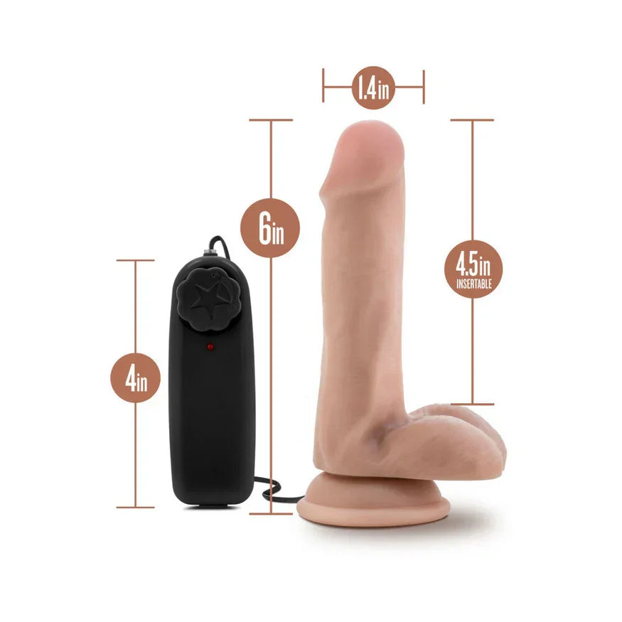 Dr. Skin Silver Collection Dr. Rob Vibrating Dildo with Wired Remote Control – 6 Inches - Buy At Luxury Toy X - Free 3-Day Shipping