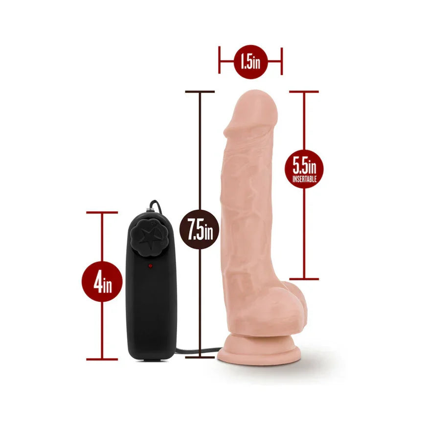 Dr. Skin Silver Collection - Dr. Tim 7.5" Vibrating Dildo with Wired Remote Control - Buy At Luxury Toy X - Free 3-Day Shipping