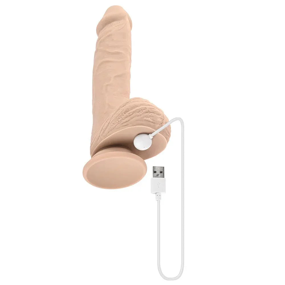 Evolved Full Monty Rechargeable Remote-Controlled Thrusting Twirling 9 in. Silicone Dildo - Buy At Luxury Toy X - Free 3-Day Shipping