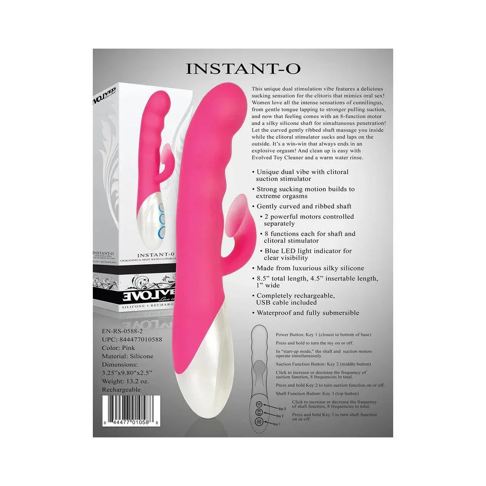Evolved Instant-O Rechargeable Silicone Dual Stimulator With Clitoral Suction - Buy At Luxury Toy X - Free 3-Day Shipping