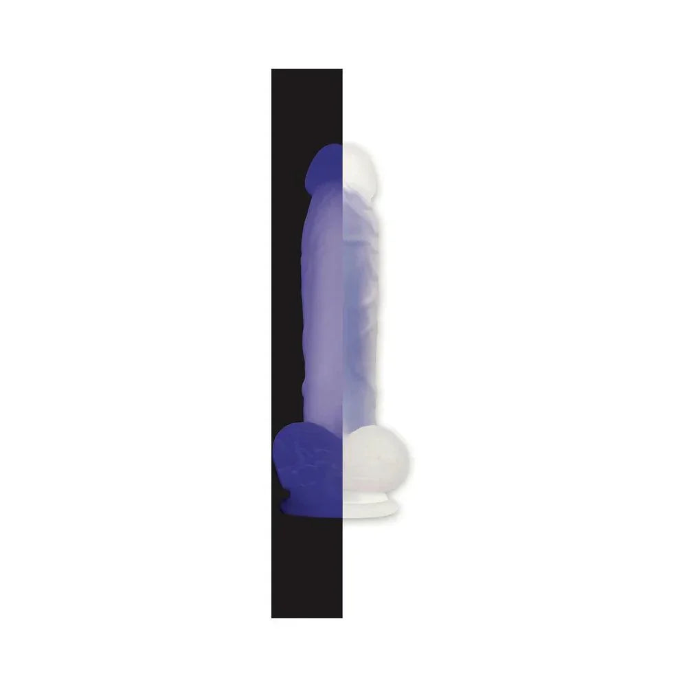Evolved Luminous Poseable Glow in the Dark 8 in. Dildo With Balls - Buy At Luxury Toy X - Free 3-Day Shipping