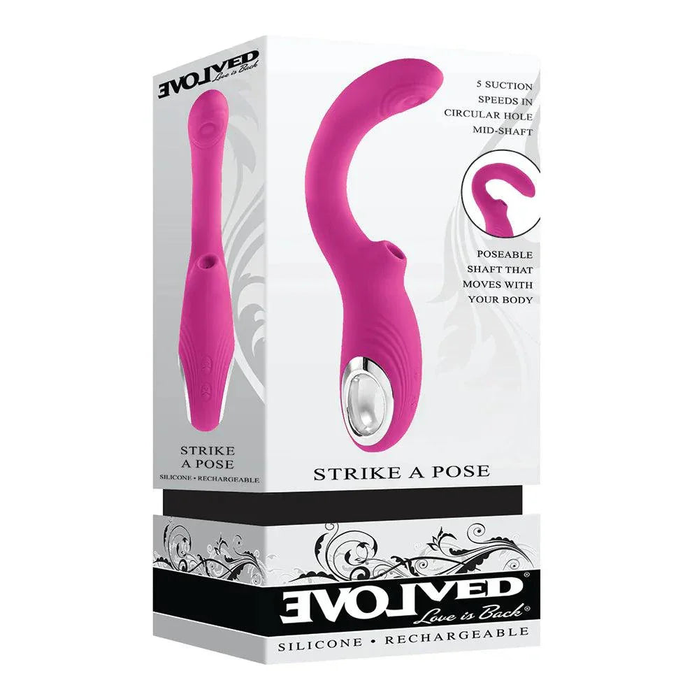Evolved Strike A Pose Rechargeable Posable Tapping Suction Silicone Vibrator - Buy At Luxury Toy X - Free 3-Day Shipping