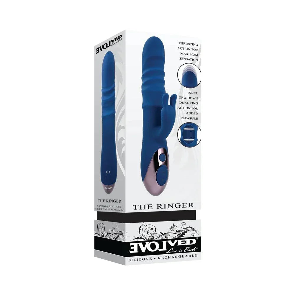 Evolved The Ringer Rechargeable Thrusting Silicone Rabbit Vibrator - Buy At Luxury Toy X - Free 3-Day Shipping