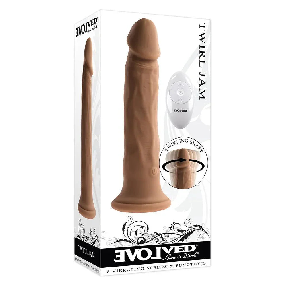 Evolved Twirl Jam Rechargeable Remote-Controlled Vibrating Twirling 9 in. Silicone Dildo - Buy At Luxury Toy X - Free 3-Day Shipping