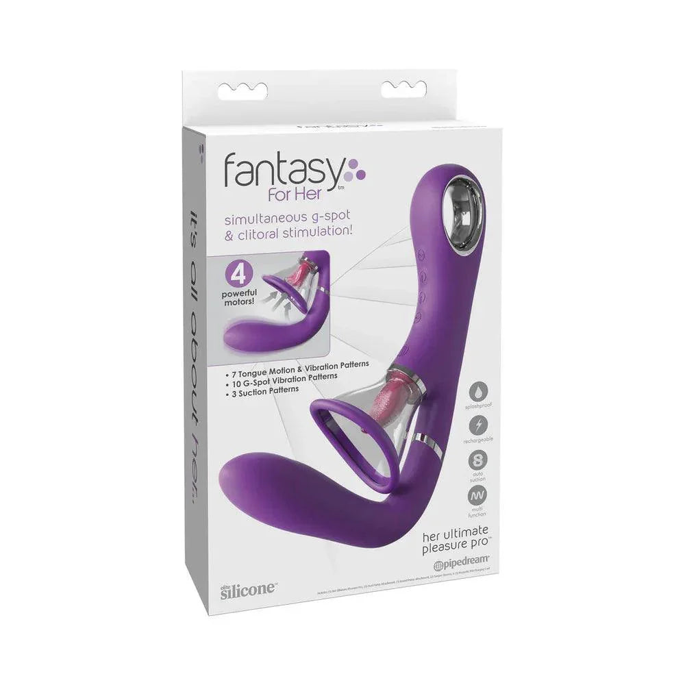 Fantasy For Her Her Ultimate Pleasure Pro Rechargeable Silicone Flicking Suction Dual Stimulator - Buy At Luxury Toy X - Free 3-Day Shipping