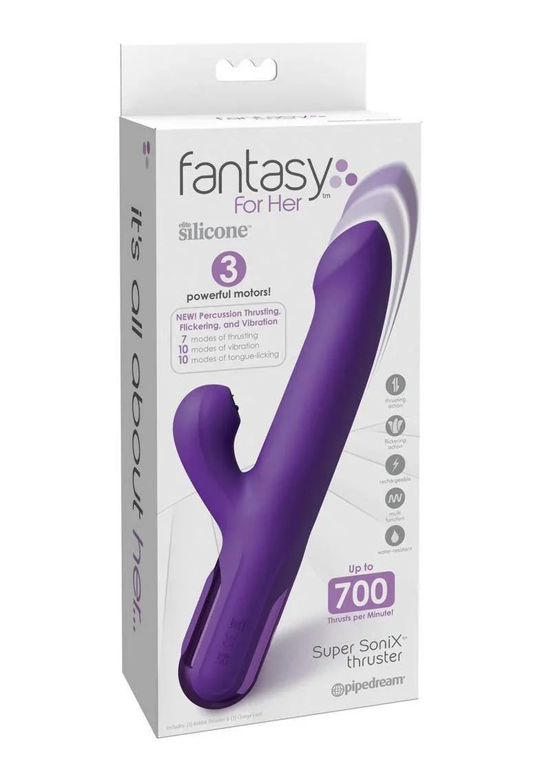 Fantasy for Her Super Sonix Rechargeable Silicone Rabbit Vibrator - Buy At Luxury Toy X - Free 3-Day Shipping