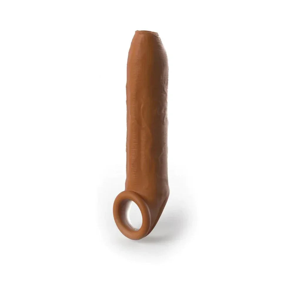 Fantasy X-tensions Elite Uncut 7 in. Open-Ended Silicone Enhancement Sleeve with Strap Tan - Buy At Luxury Toy X - Free 3-Day Shipping