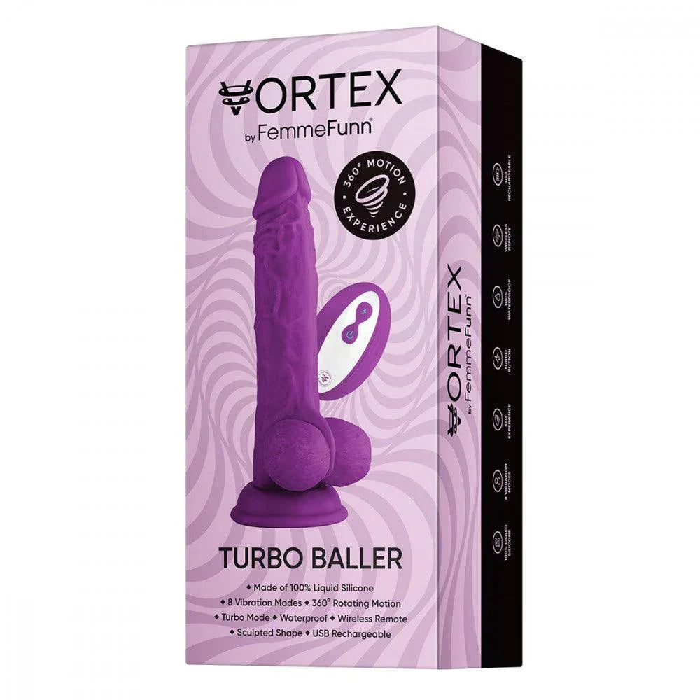 FemmeFunn Vortex Turbo Baller 2.0 8.25 in. Vibrating Rotating Dildo - Buy At Luxury Toy X - Free 3-Day Shipping