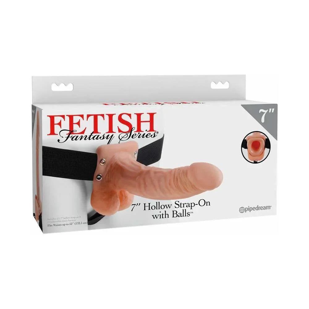 Fetish Fantasy Series Hollow Strap-On Dildo with Balls and Stretchy Harness 7in - Buy At Luxury Toy X - Free 3-Day Shipping