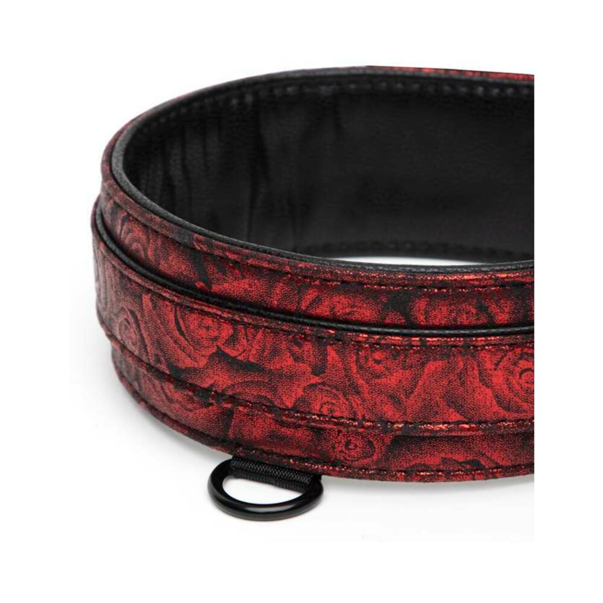 Fifty Shades of Grey Sweet Anticipation Faux Leather Adjustable Reversible Collar & Lead Red/Black - Buy At Luxury Toy X - Free 3-Day Shipping