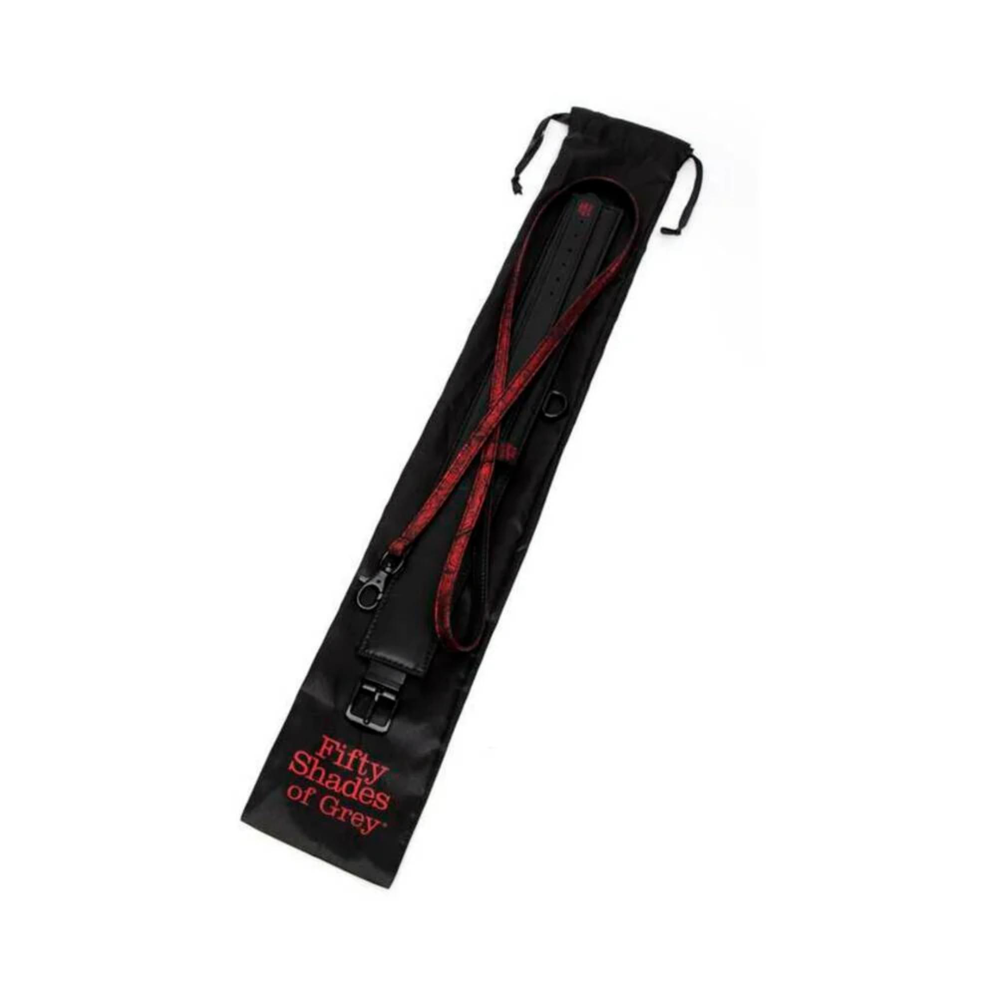 Fifty Shades of Grey Sweet Anticipation Faux Leather Adjustable Reversible Collar & Lead Red/Black - Buy At Luxury Toy X - Free 3-Day Shipping
