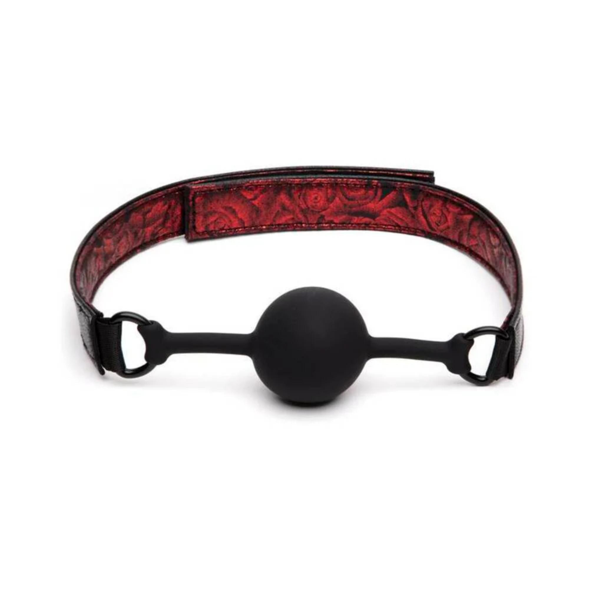 Fifty Shades of Grey Sweet Anticipation Faux Leather Reversible Velcro Ball Gag Red/Black - Buy At Luxury Toy X - Free 3-Day Shipping