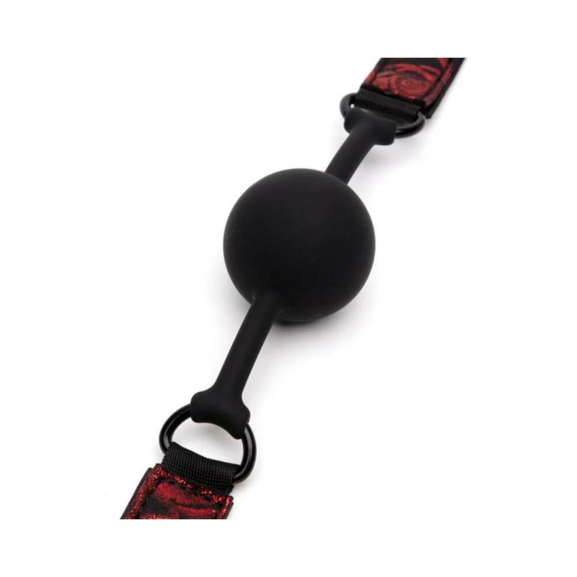 Fifty Shades of Grey Sweet Anticipation Faux Leather Reversible Velcro Ball Gag Red/Black - Buy At Luxury Toy X - Free 3-Day Shipping