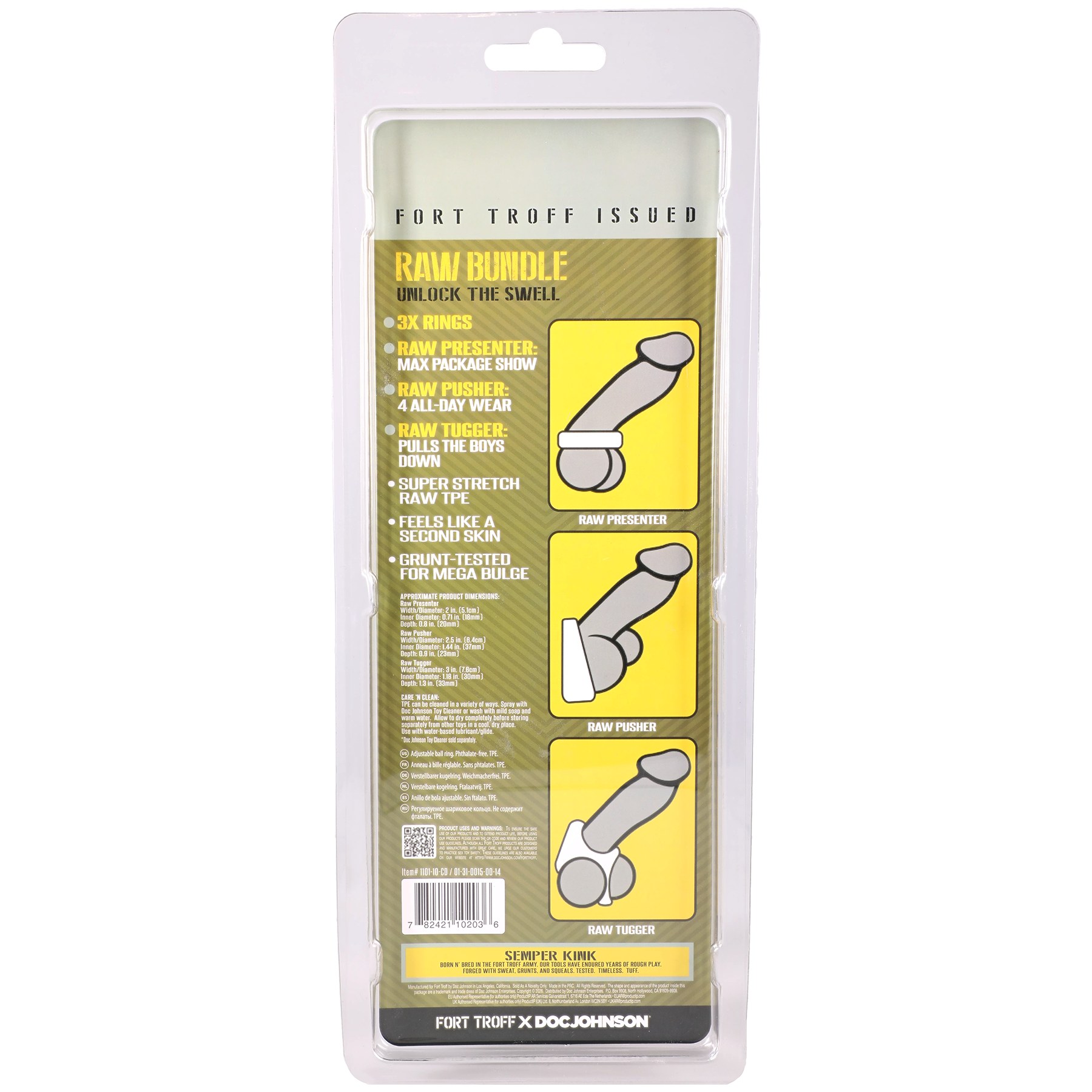 Fort Troff Raw Bundle - 3 C-Ring Set - Packaged Image (Rear Facing)