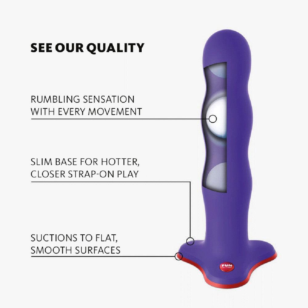 Fun Factory Bouncer Silicone Rumbling Dildo with Weighted Balls - Buy At Luxury Toy X - Free 3-Day Shipping