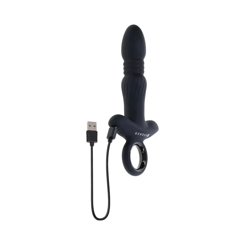 Gender X Slayer Rechargeable Silicone Thrusting Anal Vibrator - Buy At Luxury Toy X - Free 3-Day Shipping