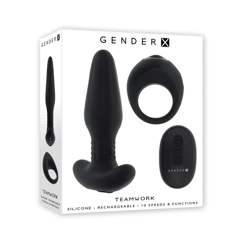 Gender X Teamwork Rechargeable Silicone Anal Plug with Remote Control - Buy At Luxury Toy X - Free 3-Day Shipping