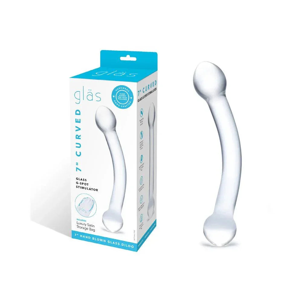 Glas 7" Curved Glass G Spot Stimulator - Clear Glas 7" Curved Glass G Spot Stimulator - Clear