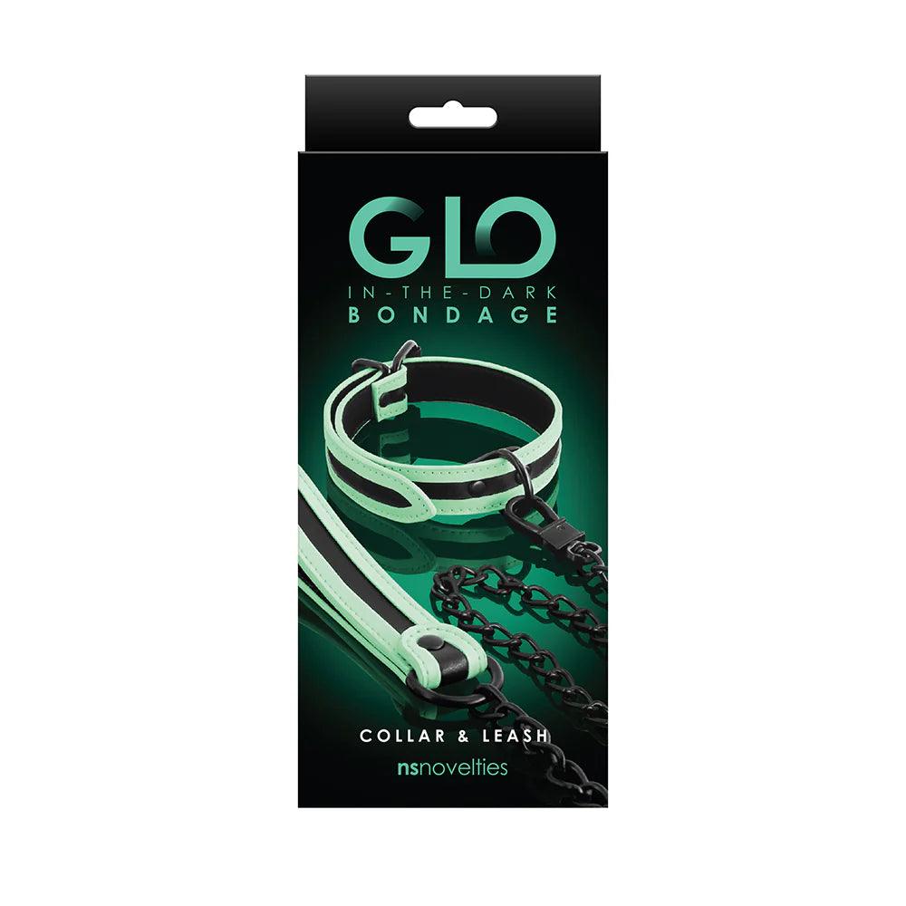 Glo Bondage Collar & Leash - Glow In The Dark - Buy At Luxury Toy X - Free 3-Day Shipping