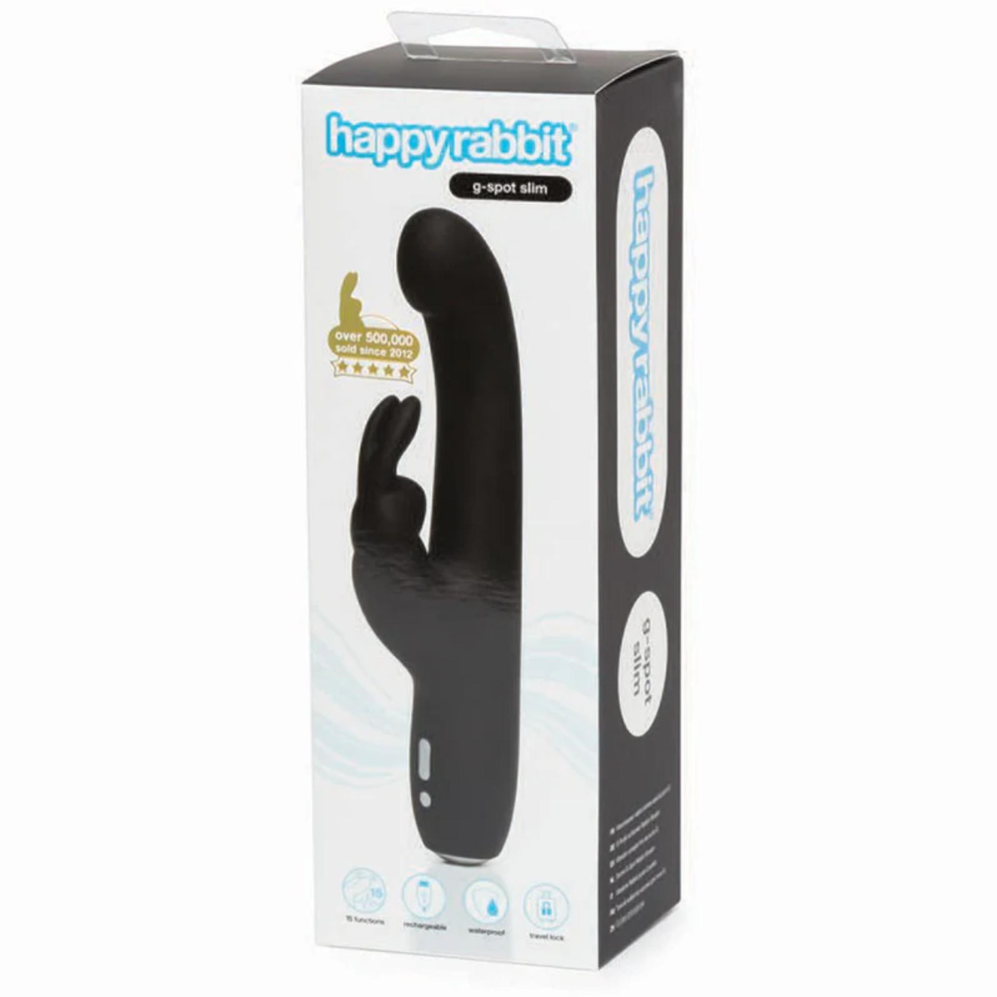 Happy Rabbit G-Spot Slim Rechargeable Silicone Slimline Rabbit Vibrator - Buy At Luxury Toy X - Free 3-Day Shipping