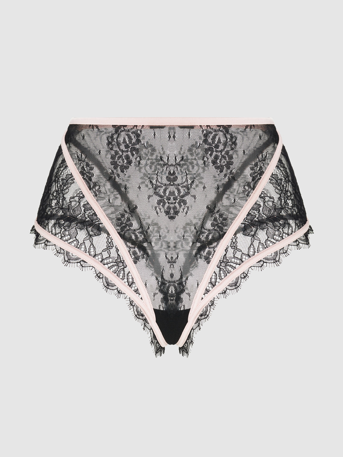 House of Desire Jocelyn Lace & Satin High Waist Cheeky - Multicolor - product view
