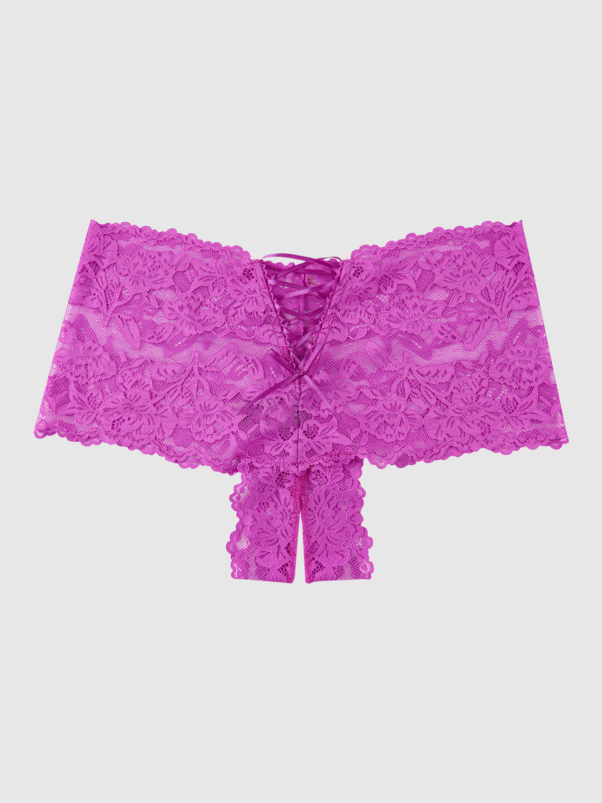 House of Desire Bella Lace Crotchless Cheeky - Purple - product view