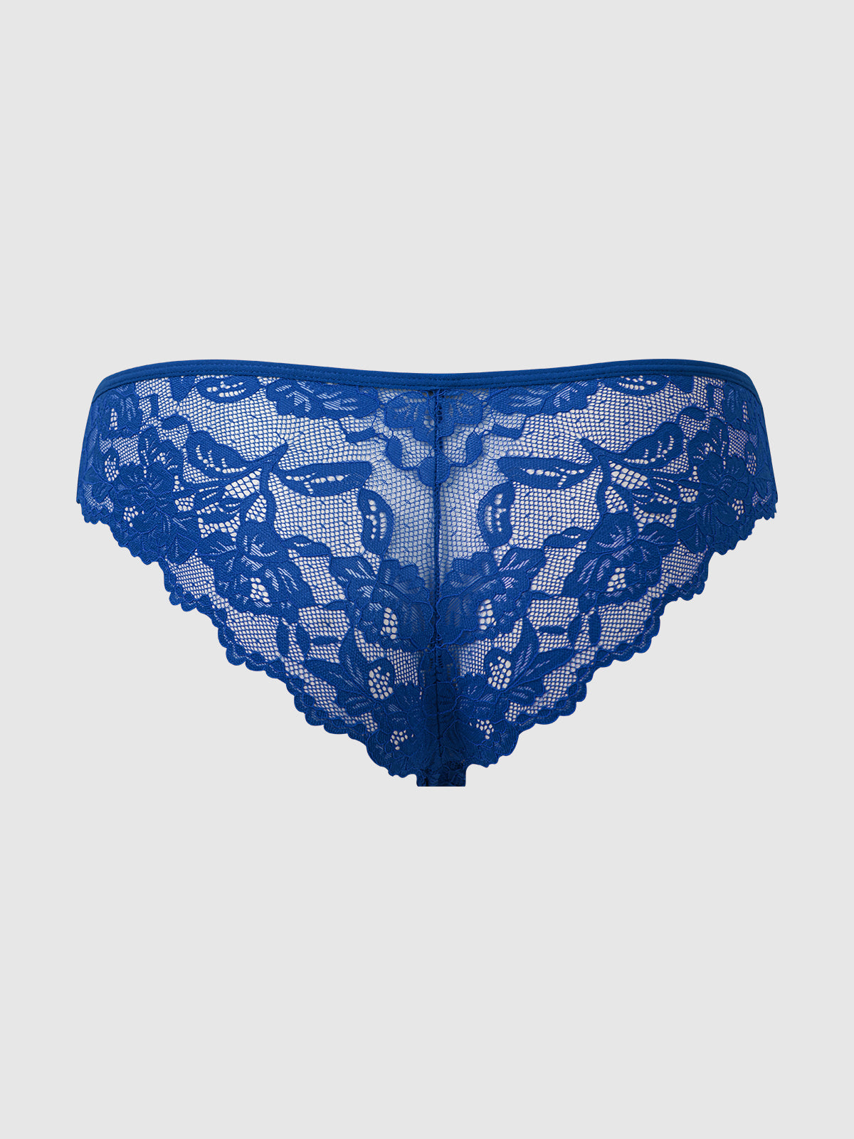 House of Desire Bella Lace Up Front Lace Tanga - Blue - product view