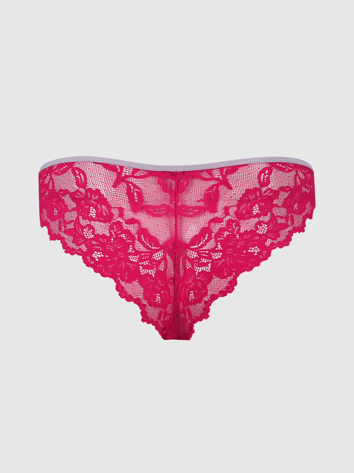 House of Desire Bella Lace Up Front Lace Crotchless Tanga - Multicolor - product view
