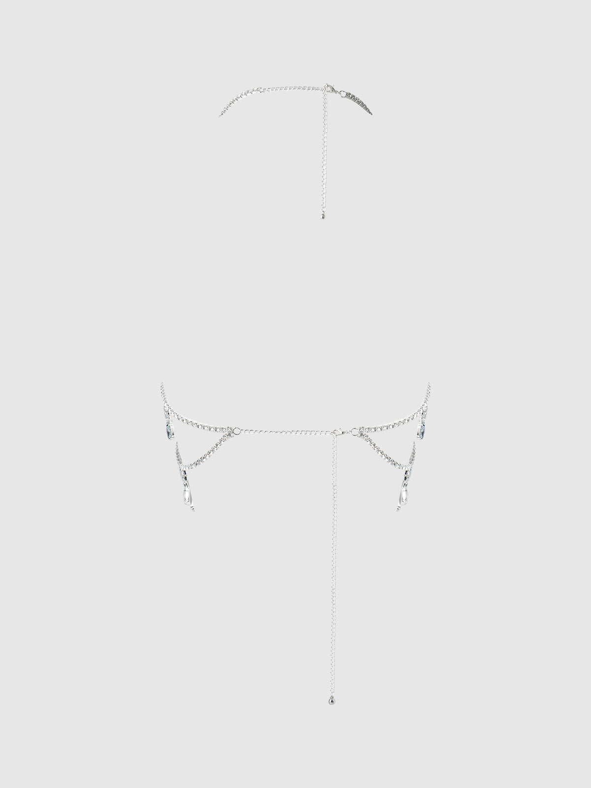 House of Desire Oversized Rhinestone Top - Silver - product view