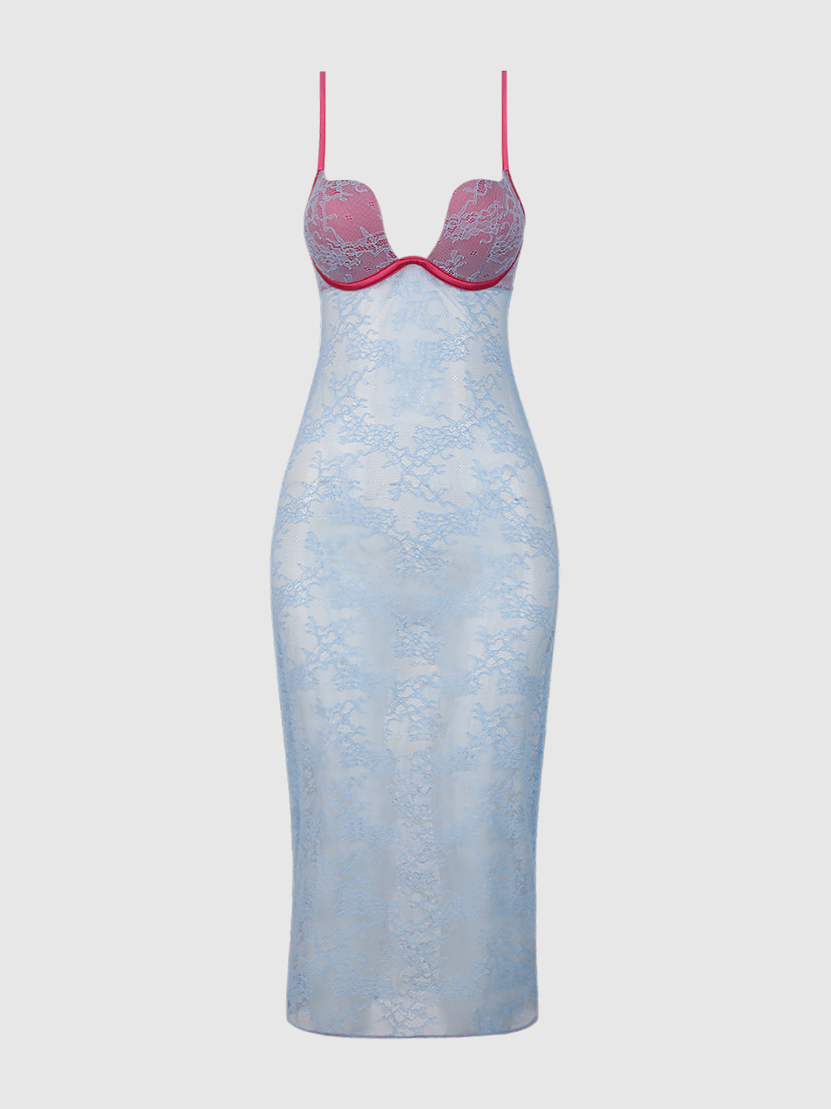House of Desire Yvone Lace Plunge Push Up Gown - Multicolor - product view