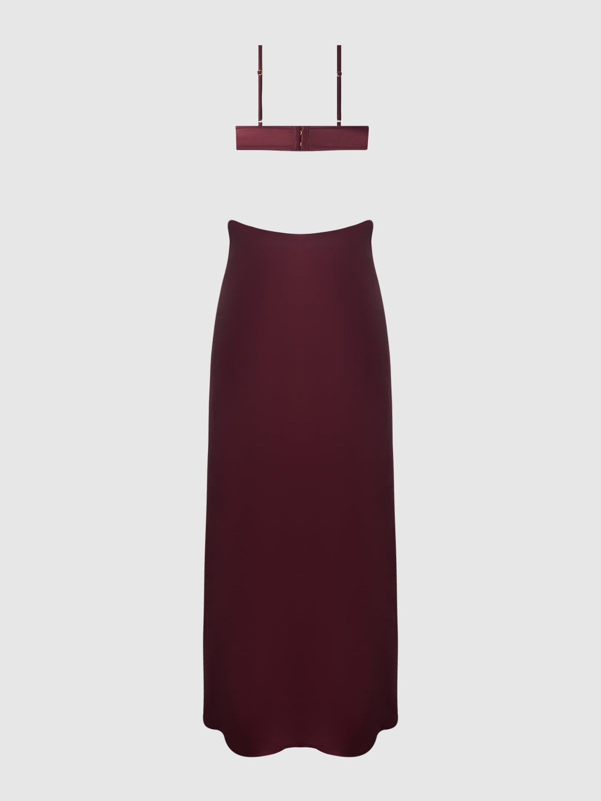 House of Desire Brigeta Satin Mono Wire Long Gown - Red - product view