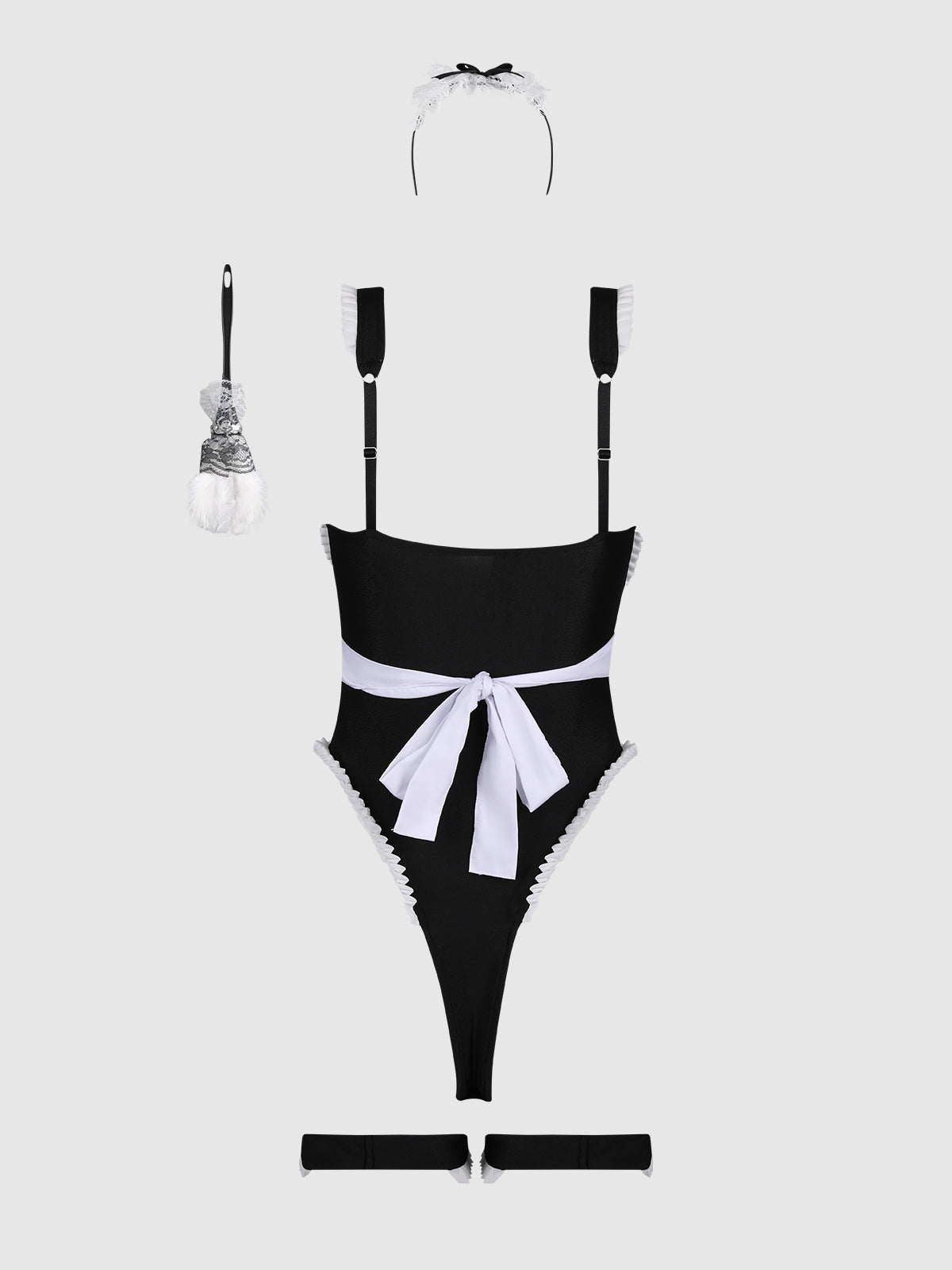 House of Desire Maid Teddy, Apron, Headpiece & Duster - Multicolor - product view