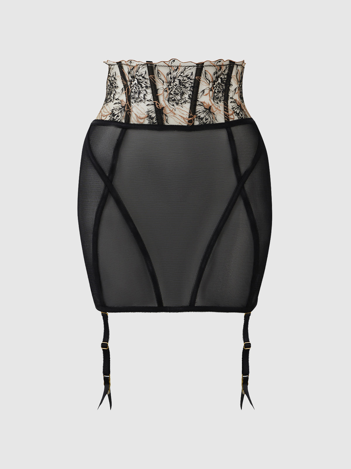 House of Desire Delilah Embroidered Open Back Half Skirt - Multicolor - product view