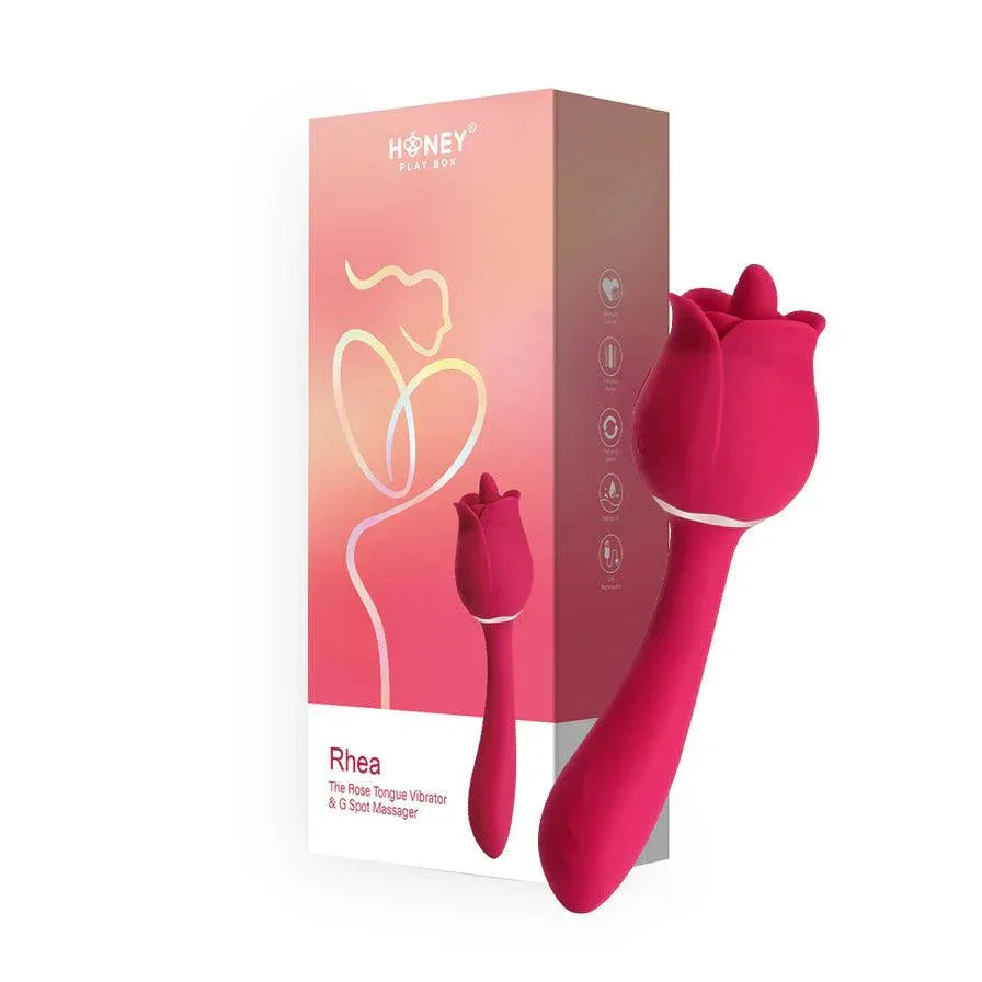 Honey Play Box Rhea The Rose Clit Tongue Licking Vibrator and G-spot M Honey Play Box Rhea The Rose Clit Tongue Licking Vibrator and G-spot M