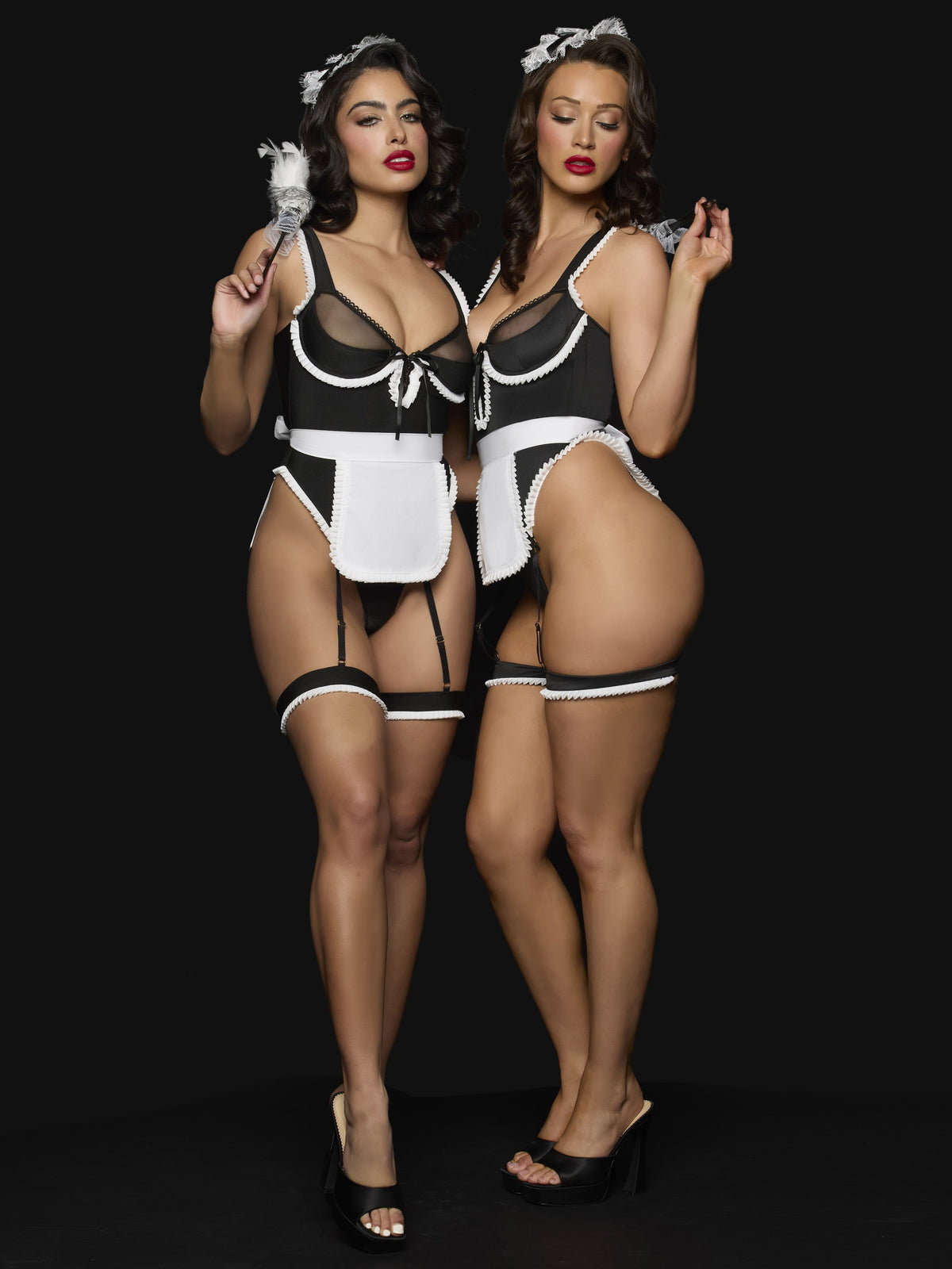 House of Desire Maid Teddy, Apron, Headpiece & Duster - Multicolor - product view 3