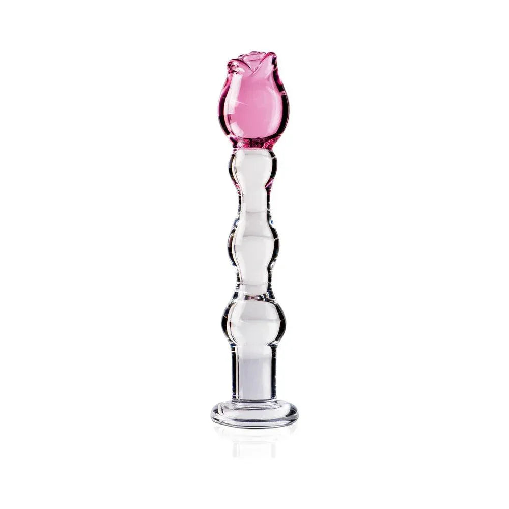 Icicles No. 12 Glass Massager with Rose Head - Buy At Luxury Toy X - Free 3-Day Shipping
