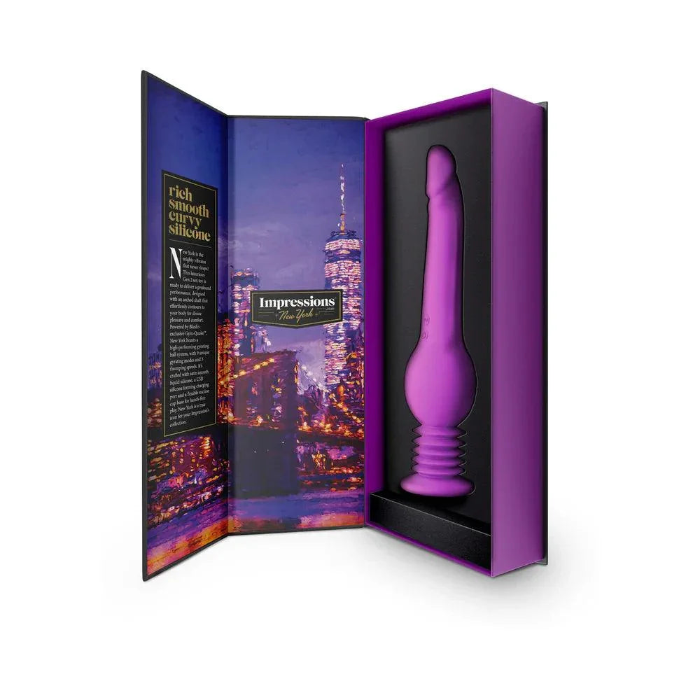 Impressions New York Rechargeable Silicone Gyro-Quake Dildo - Buy At Luxury Toy X - Free 3-Day Shipping