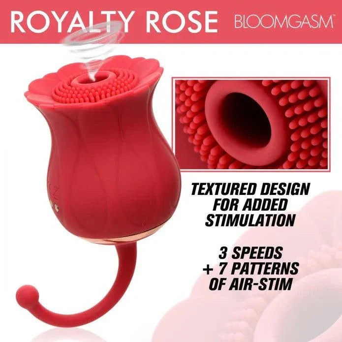 Inmi Bloomgasm Royalty Rose Rechargeable Silicone Textured Suction Clitoral Stimulator - Buy At Luxury Toy X - Free 3-Day Shipping