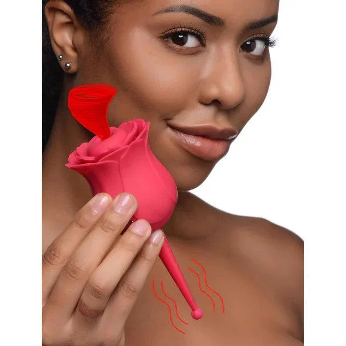 Inmi Bloomgasm Sucking & Vibrating Rose Silicone Rechargeable Clit Stimulator - Buy At Luxury Toy X - Free 3-Day Shipping